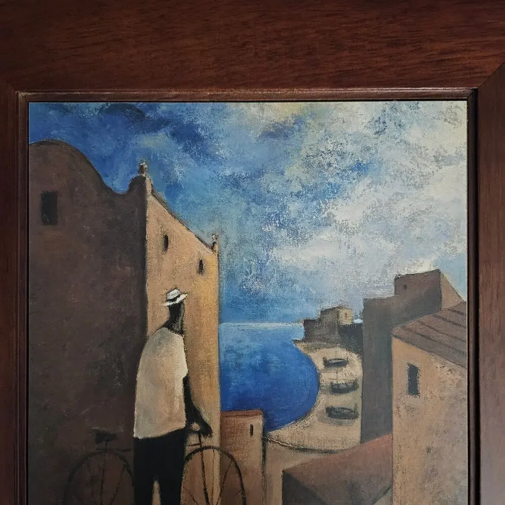 Didier Lourenco Village Seascape Framed Fiberboard Wall Art Coastal Decor